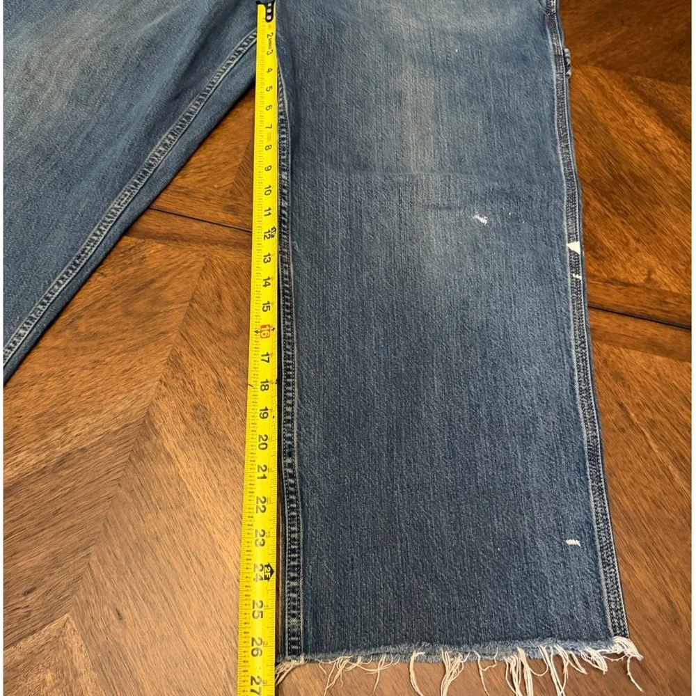 Tommy Hilfiger Red Label Carpenter Jeans Mens 36 Blue Distressed Cut Off Raw Hem